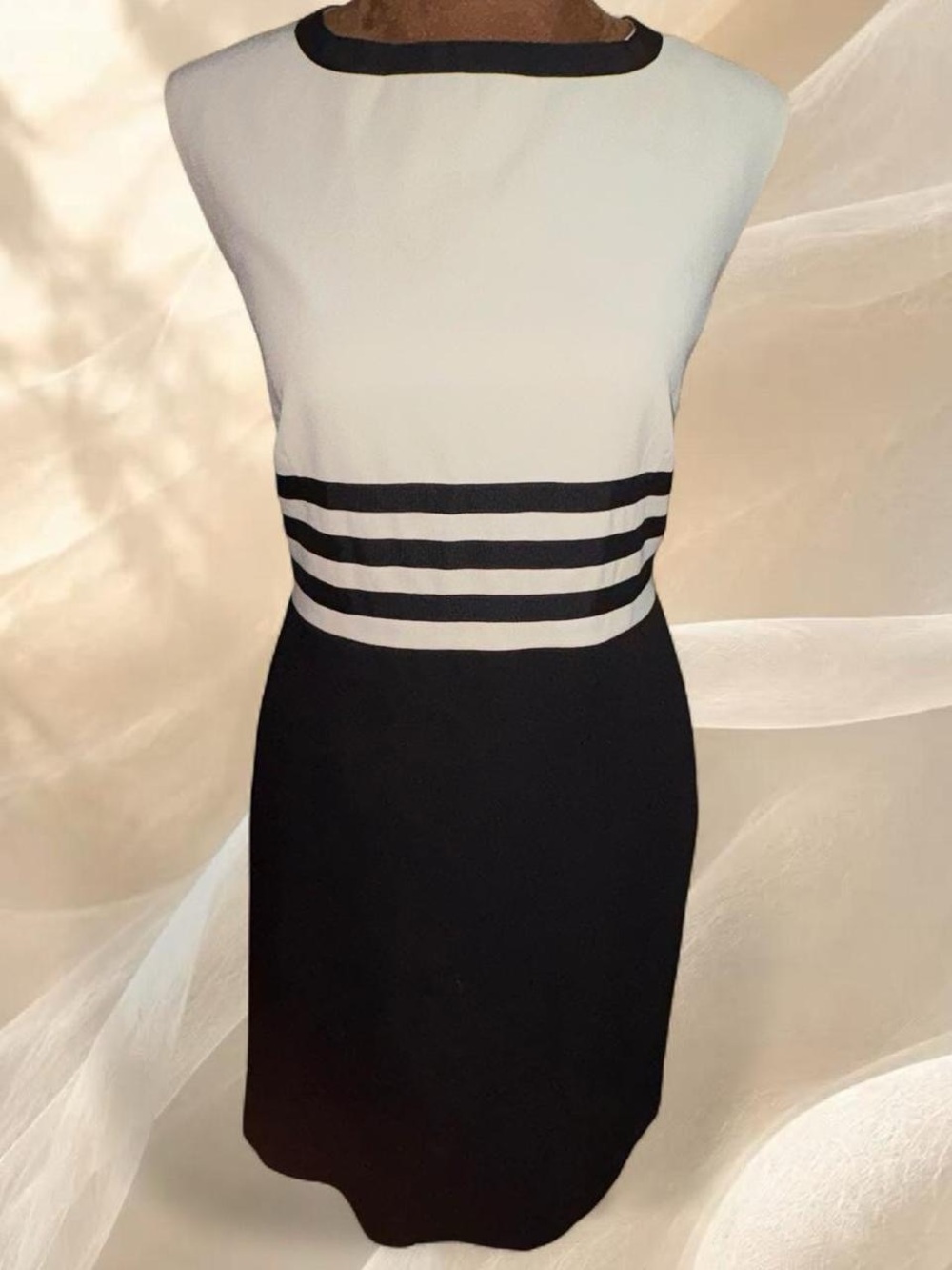 Liz Claiborne Black White Colorblock Dress 14P